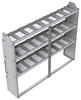 21-7358-3 Profiled back shelf unit 72"Wide x 13.5"Deep x 58"High with 3 shelves