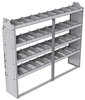 21-7358-4 Profiled back shelf unit 72"Wide x 13.5"Deep x 58"High with 4 shelves