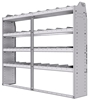 21-7358-4 Profiled back shelf unit 72"Wide x 13.5"Deep x 58"High with 4 shelves