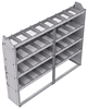 21-7358-4 Profiled back shelf unit 72"Wide x 13.5"Deep x 58"High with 4 shelves
