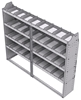 21-7358-4 Profiled back shelf unit 72"Wide x 13.5"Deep x 58"High with 4 shelves