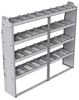 21-7363-4 Profiled back shelf unit 72"Wide x 13.5"Deep x 63"High with 4 shelves