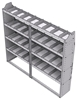 21-7363-4 Profiled back shelf unit 72"Wide x 13.5"Deep x 63"High with 4 shelves