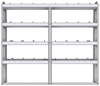 21-7363-4 Profiled back shelf unit 72"Wide x 13.5"Deep x 63"High with 4 shelves