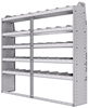21-7363-5 Profiled back shelf unit 72"Wide x 13.5"Deep x 63"High with 5 shelves