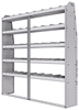 21-7372-5 Profiled back shelf unit 72"Wide x 13.5"Deep x 72"High with 5 shelves