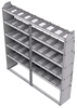 21-7372-5 Profiled back shelf unit 72"Wide x 13.5"Deep x 72"High with 5 shelves