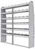 21-7372-6 Profiled back shelf unit 72"Wide x 13.5"Deep x 72"High with 6 shelves