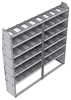 21-7372-6 Profiled back shelf unit 72"Wide x 13.5"Deep x 72"High with 6 shelves