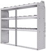 21-7558-3 Profiled back shelf unit 72"Wide x 15.5"Deep x 58"High with 3 shelves