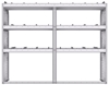 21-7558-3 Profiled back shelf unit 72"Wide x 15.5"Deep x 58"High with 3 shelves