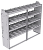 21-7558-4 Profiled back shelf unit 72"Wide x 15.5"Deep x 58"High with 4 shelves