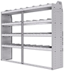 21-7558-4 Profiled back shelf unit 72"Wide x 15.5"Deep x 58"High with 4 shelves