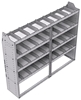 21-7558-4 Profiled back shelf unit 72"Wide x 15.5"Deep x 58"High with 4 shelves