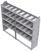 21-7558-4 Profiled back shelf unit 72"Wide x 15.5"Deep x 58"High with 4 shelves