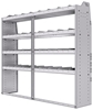21-7563-4 Profiled back shelf unit 72"Wide x 15.5"Deep x 63"High with 4 shelves