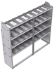 21-7563-4 Profiled back shelf unit 72"Wide x 15.5"Deep x 63"High with 4 shelves