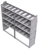 21-7563-4 Profiled back shelf unit 72"Wide x 15.5"Deep x 63"High with 4 shelves