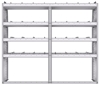 21-7563-4 Profiled back shelf unit 72"Wide x 15.5"Deep x 63"High with 4 shelves