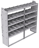 21-7563-5 Profiled back shelf unit 72"Wide x 15.5"Deep x 63"High with 5 shelves