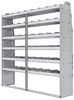 21-7572-6 Profiled back shelf unit 72"Wide x 15.5"Deep x 72"High with 6 shelves