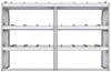 21-7848-3 Profiled back shelf unit 72"Wide x 18.5"Deep x 48"High with 3 shelves