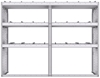21-7858-3 Profiled back shelf unit 72"Wide x 18.5"Deep x 58"High with 3 shelves