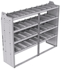 21-7858-4 Profiled back shelf unit 72"Wide x 18.5"Deep x 58"High with 4 shelves