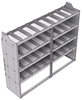 21-7858-4 Profiled back shelf unit 72"Wide x 18.5"Deep x 58"High with 4 shelves