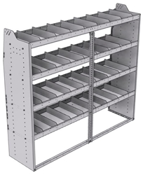 21-7863-4 Profiled back shelf unit 72"Wide x 18.5"Deep x 63"High with 4 shelves