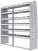 21-7872-6 Profiled back shelf unit 72"Wide x 18.5"Deep x 72"High with 6 shelves