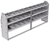 21-8336-3 Profiled back shelf unit 84"Wide x 13.5"Deep x 36"High with 3 shelves