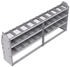21-8336-3 Profiled back shelf unit 84"Wide x 13.5"Deep x 36"High with 3 shelves