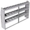 21-8348-3 Profiled back shelf unit 84"Wide x 13.5"Deep x 48"High with 3 shelves