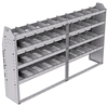 21-8348-4 Profiled back shelf unit 84"Wide x 13.5"Deep x 48"High with 4 shelves