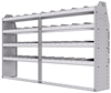 21-8348-4 Profiled back shelf unit 84"Wide x 13.5"Deep x 48"High with 4 shelves