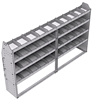 21-8348-4 Profiled back shelf unit 84"Wide x 13.5"Deep x 48"High with 4 shelves