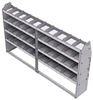 21-8348-4 Profiled back shelf unit 84"Wide x 13.5"Deep x 48"High with 4 shelves