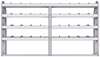 21-8348-4 Profiled back shelf unit 84"Wide x 13.5"Deep x 48"High with 4 shelves