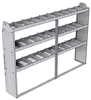 21-8358-3 Profiled back shelf unit 84"Wide x 13.5"Deep x 58"High with 3 shelves