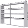 21-8358-4 Profiled back shelf unit 84"Wide x 13.5"Deep x 58"High with 4 shelves