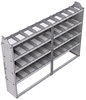 21-8358-4 Profiled back shelf unit 84"Wide x 13.5"Deep x 58"High with 4 shelves