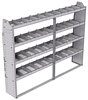 21-8363-4 Profiled back shelf unit 84"Wide x 13.5"Deep x 63"High with 4 shelves