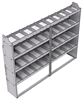 21-8363-4 Profiled back shelf unit 84"Wide x 13.5"Deep x 63"High with 4 shelves