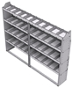 21-8363-4 Profiled back shelf unit 84"Wide x 13.5"Deep x 63"High with 4 shelves