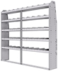 21-8372-5 Profiled back shelf unit 84"Wide x 13.5"Deep x 72"High with 5 shelves