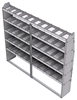 21-8372-5 Profiled back shelf unit 84"Wide x 13.5"Deep x 72"High with 5 shelves