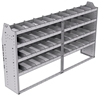 21-8548-4 Profiled back shelf unit 84"Wide x 15.5"Deep x 48"High with 4 shelves