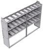 21-8558-3 Profiled back shelf unit 84"Wide x 15.5"Deep x 58"High with 3 shelves