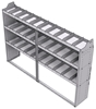 21-8558-3 Profiled back shelf unit 84"Wide x 15.5"Deep x 58"High with 3 shelves